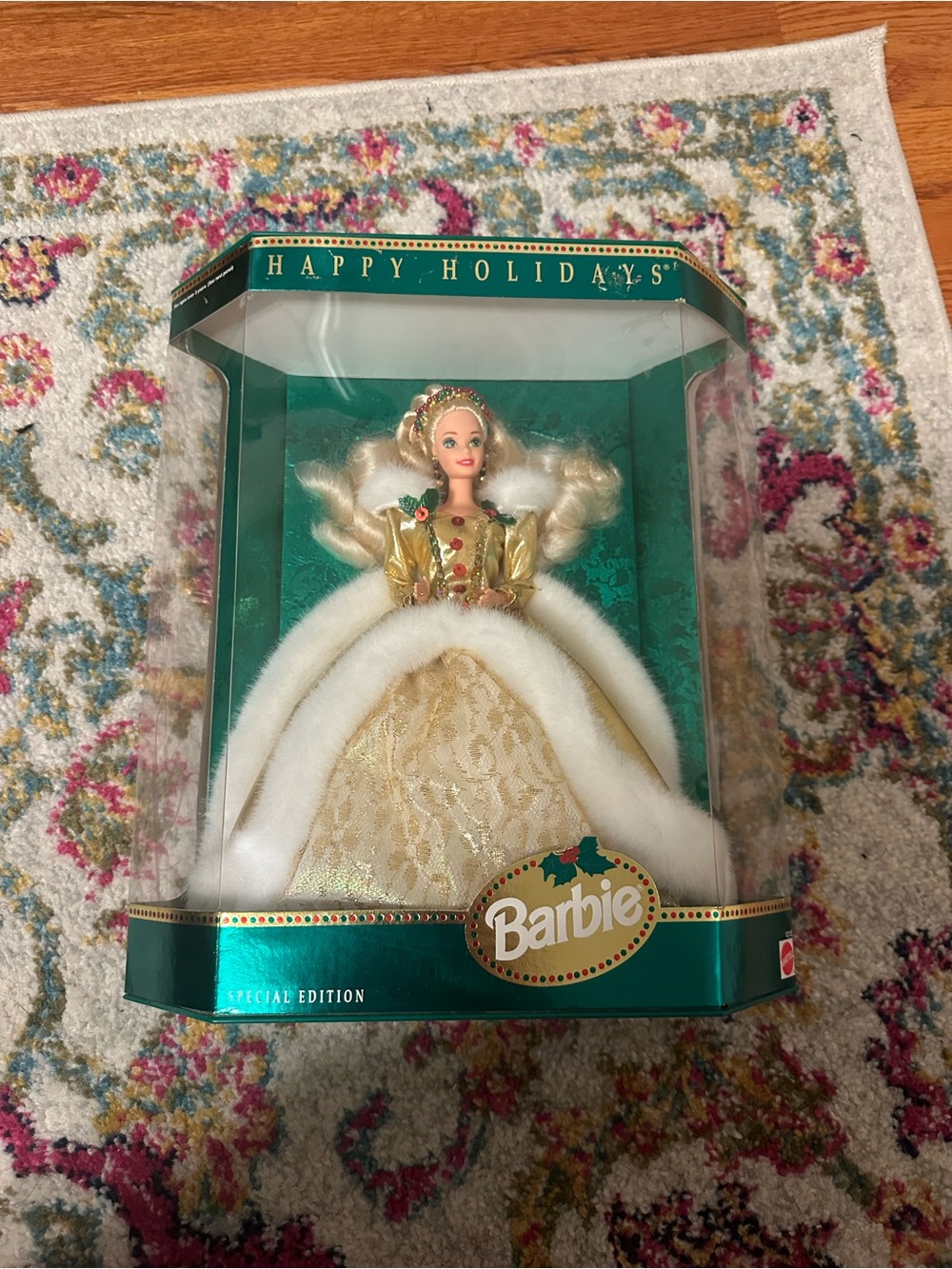 Barbie Gold and White Holiday Gown Doll New in Box